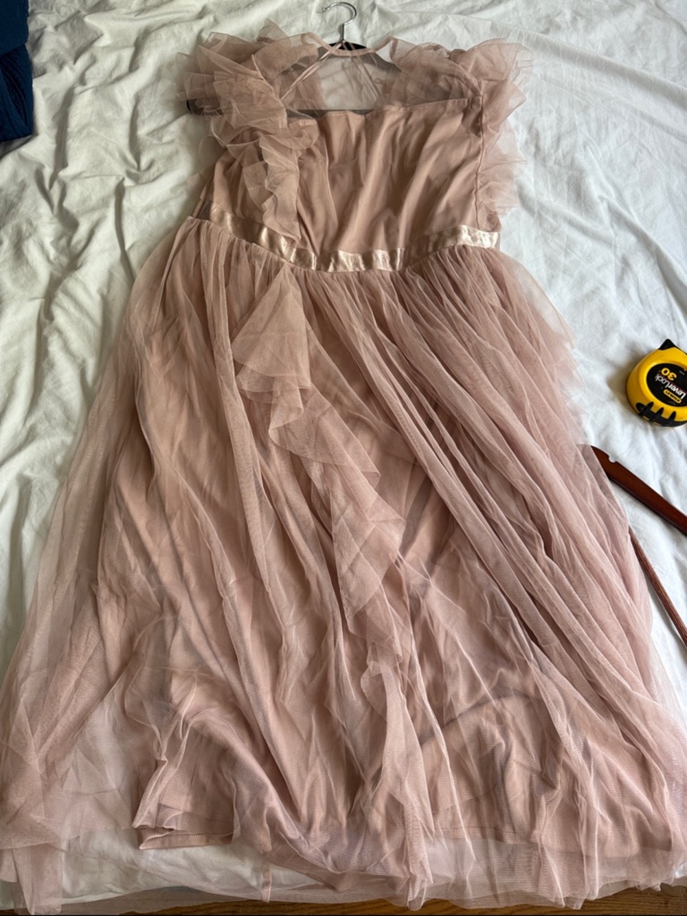 Women’s Blush Pink Tulle Ruffle Party Dress